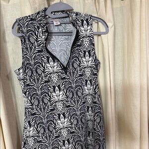 Black and White Sleeveless Dress